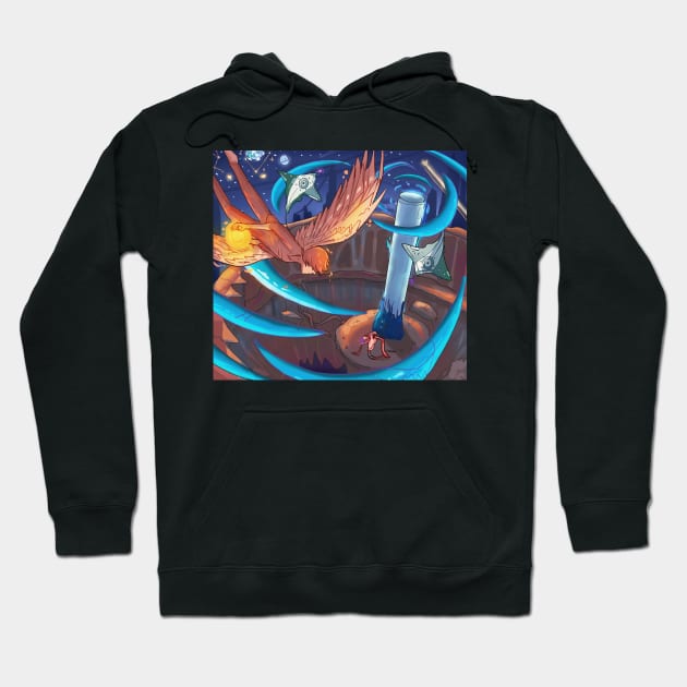 angel boy vs the evil tower Hoodie by Angeldrawzs